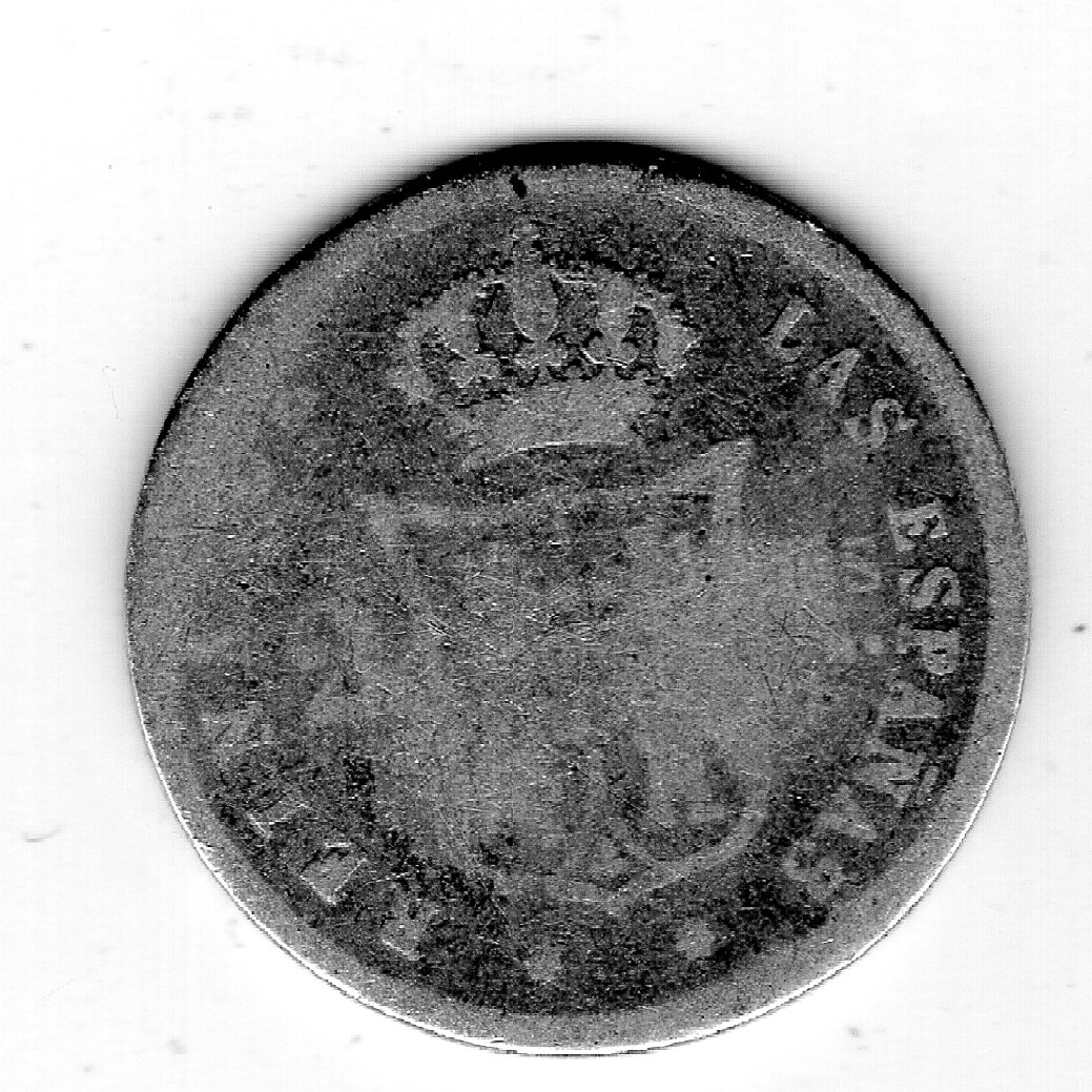  Spanien 2 Real 1853 Silber   