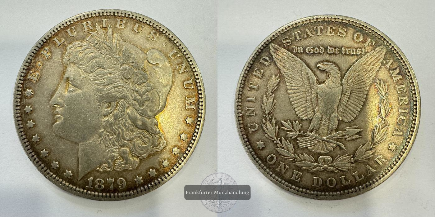  USA 1 Dollar 1879 (1878-1921) Morgan Dollar FM-Frankfurt KM#110 Feinsilber: 24,057g   