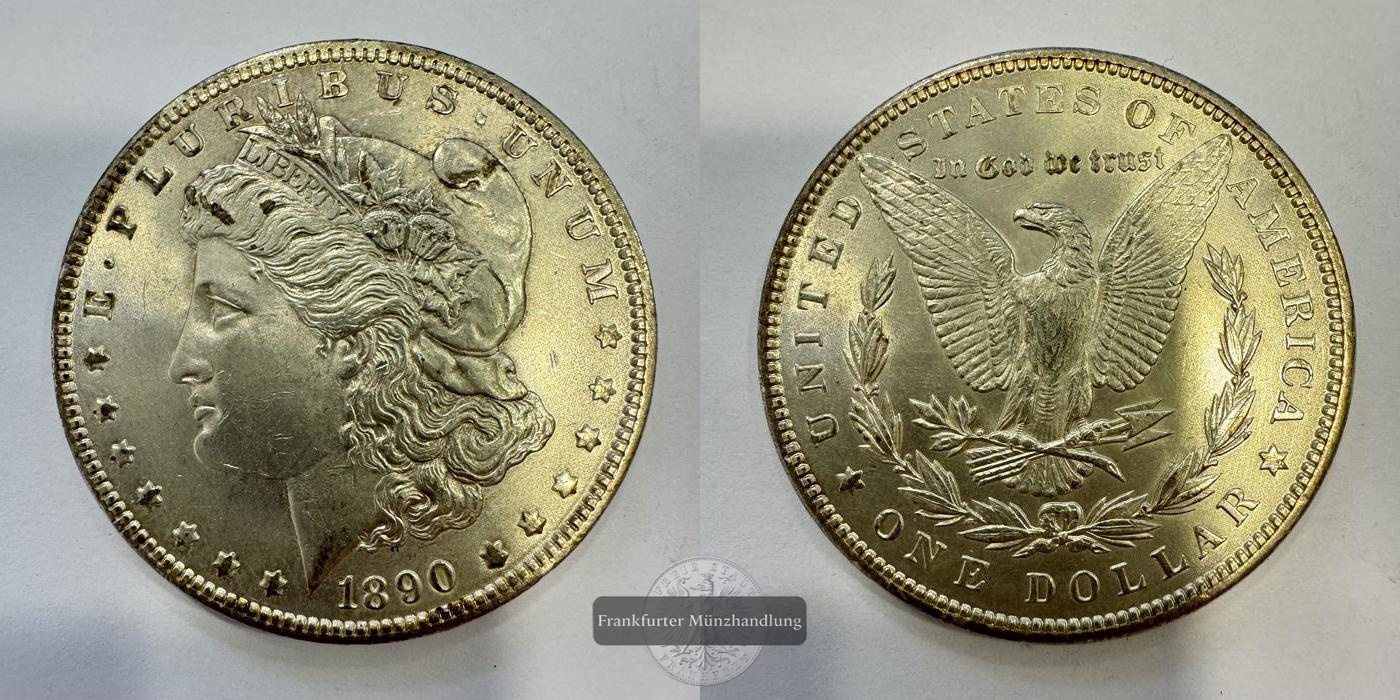  USA 1 Dollar 1890 (1878-1921) Morgan Dollar FM-Frankfurt KM#110 Feinsilber: 24,057g   