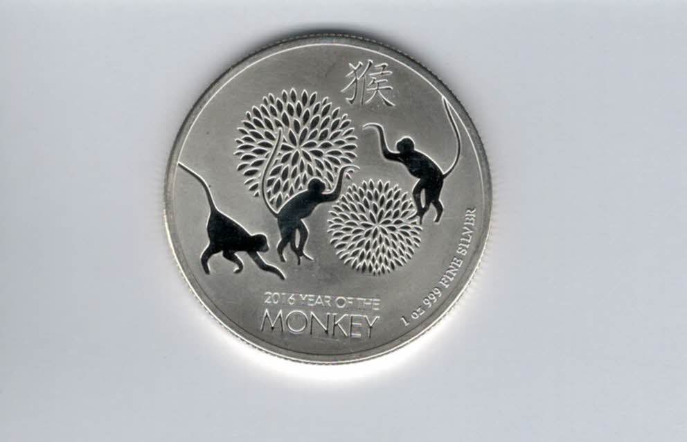  2 Dollars 2016 Monkey 1 Oz Silberunze 999 Niue Spittalgold9800 (5455   