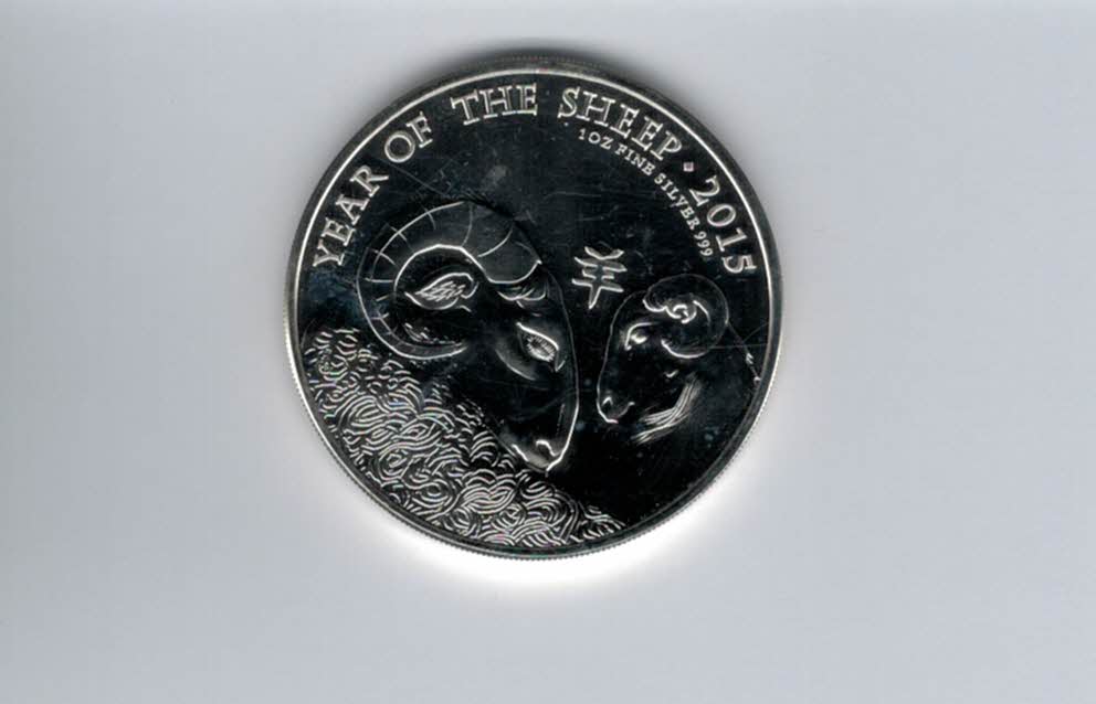  2 Pounds 2015 1 OZ Year of the sheep Silberunze 999 Großbritannien Spittalgold9800 (5455   