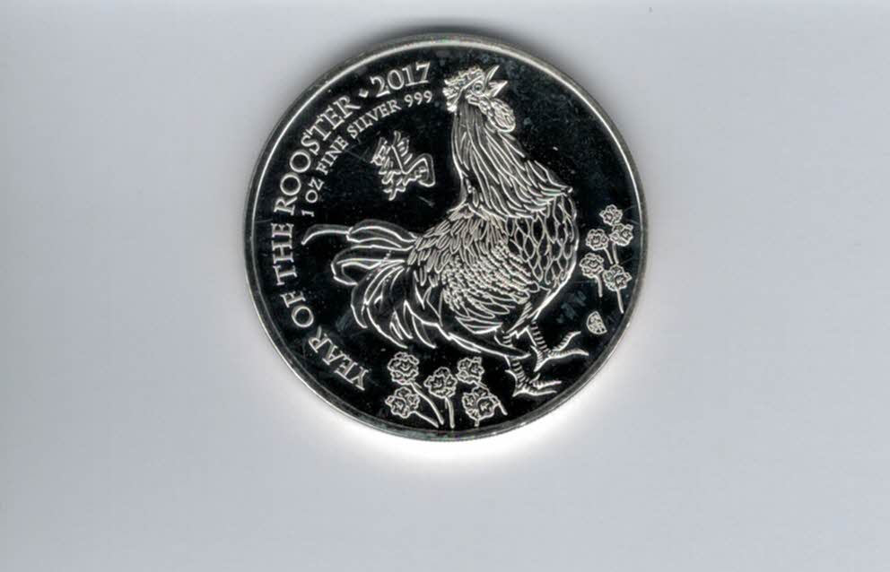  2 Pounds 2017 1 OZ Year of the rooster Silberunze 999 Großbritannien Spittalgold9800 (5455   
