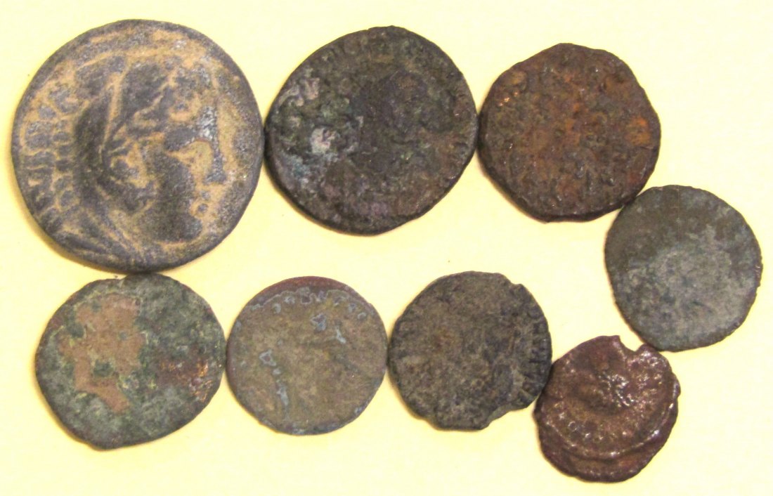  Wertvolles Lot von 8 antiken Kleinmünzen, siehe Bilder!   
