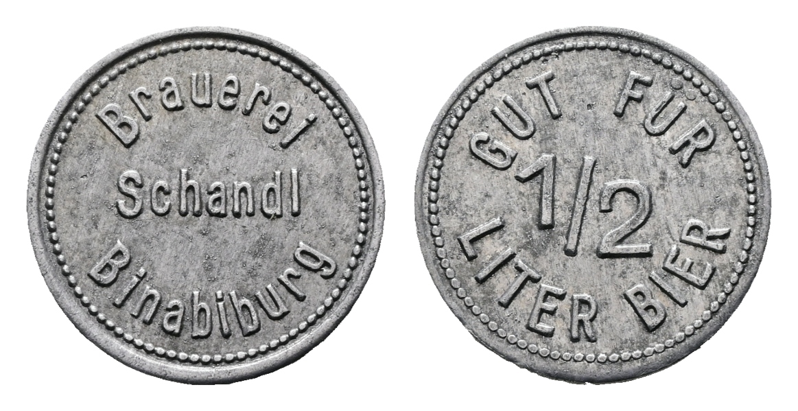  Bayern; Binabibung; Brauerei Schandl; Gut für 1/2 Liter Bier; Menzel 2828   