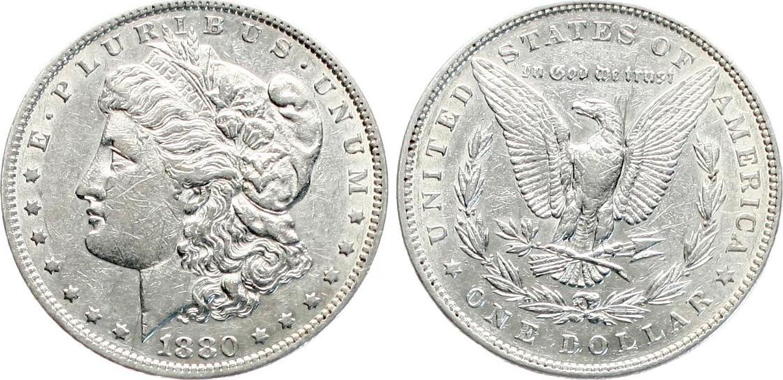  USA: 1 Dollar 1880, Morgan-Type, Erhaltung, näheres unten!   