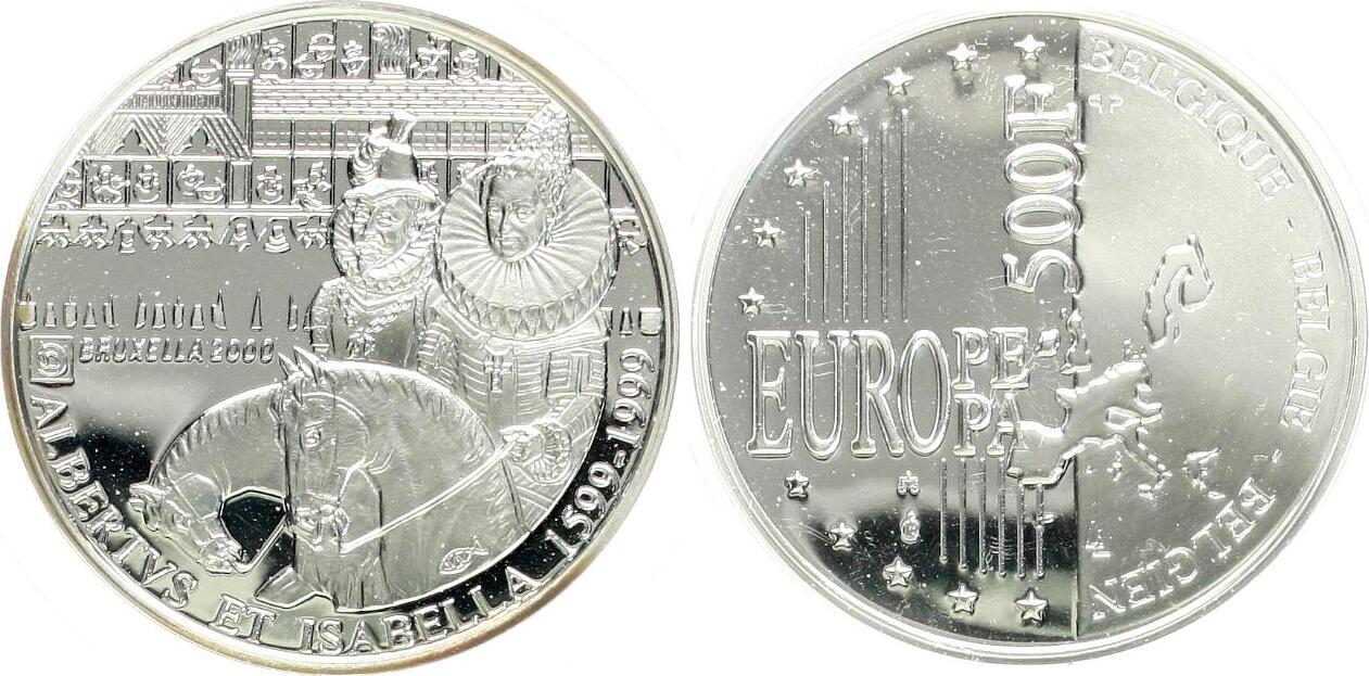  Belgien: 500 Francs 1999 Albert II., 1993-2013, auf die Jahrtausendwende stgl   