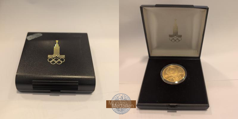 Russland MM-Frankfurt  Feingold: 15,55g 100 Rubel Olympia '80 1977 