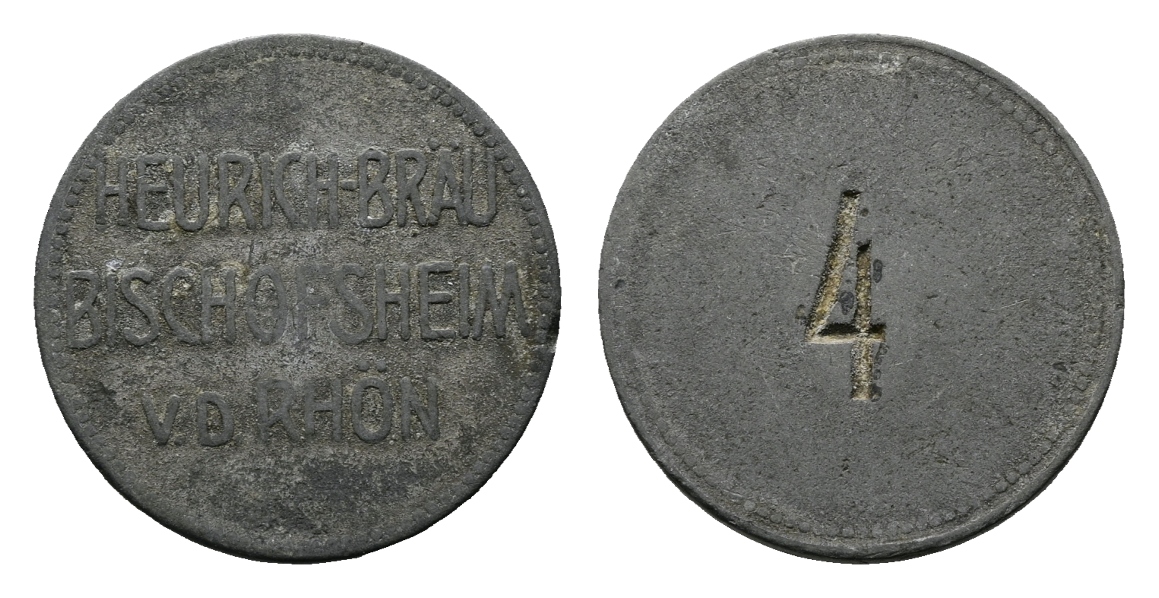  Bayern; Bischofsheim; Heurich-Bräu Bischofsheim v.d.Röhn; Kontroll-Nr.4; Menzel (vlg.2887)   