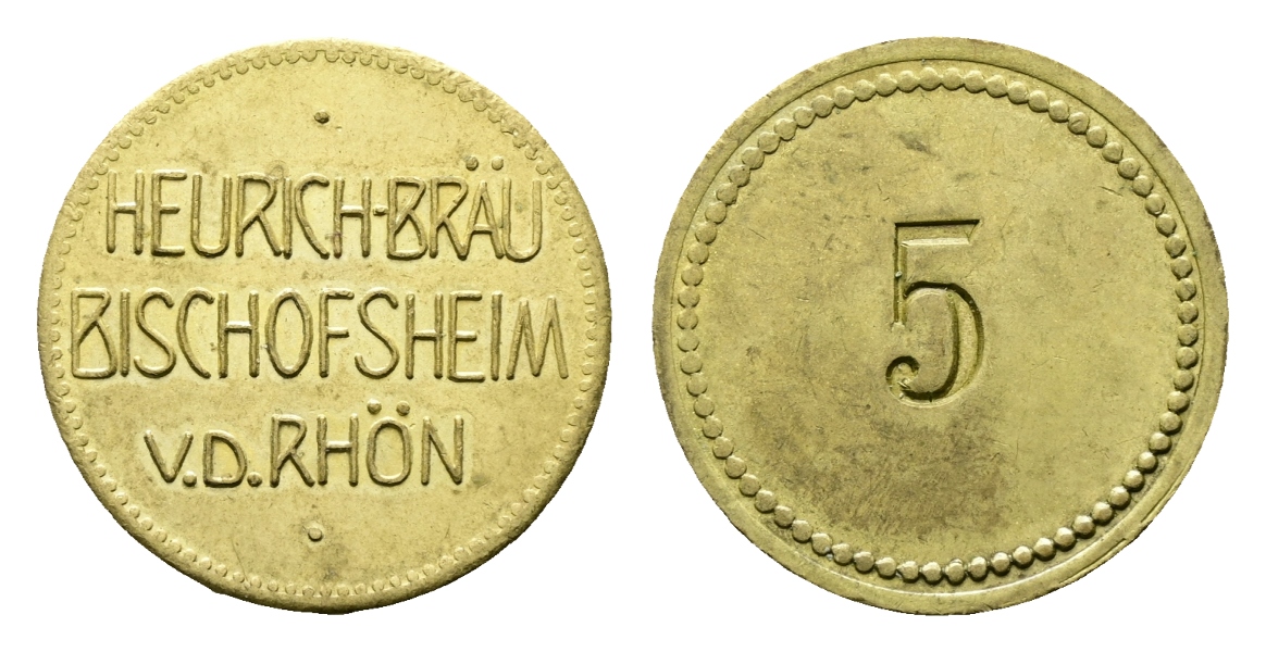  Bayern; Bischofsheim; Heurich-Bräu Bischofsheim v.d.Röhn; Kontroll-Nr.5; Menzel 2887   
