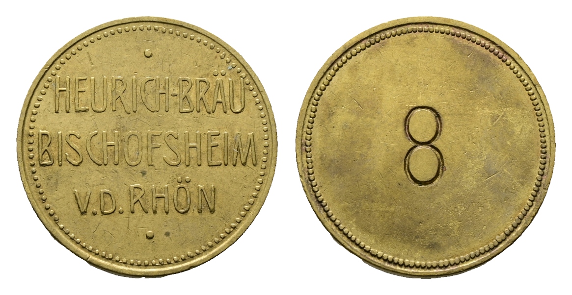  Bayern; Bischofsheim; Heurich-Bräu Bischofsheim v.d.Röhn; Kontroll-Nr.8; Menzel 2887   