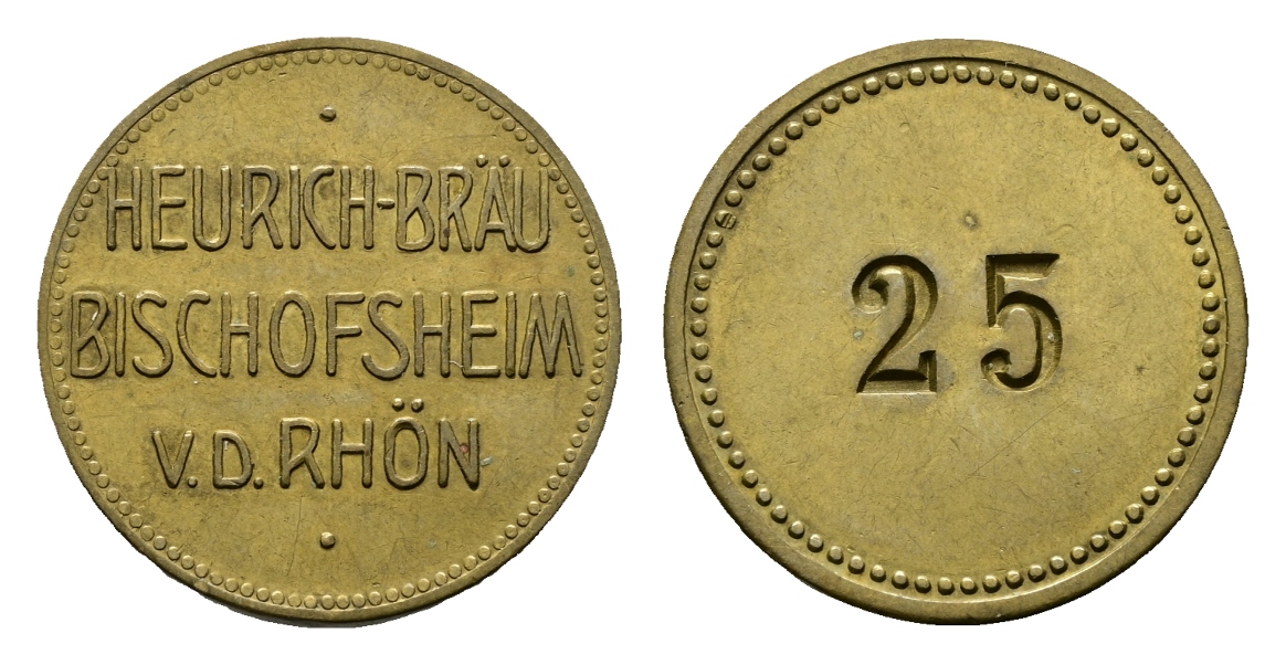  Bayern; Bischofsheim; Heurich-Bräu Bischofsheim v.d.Röhn; Kontroll-Nr. 25; Menzel 2887   