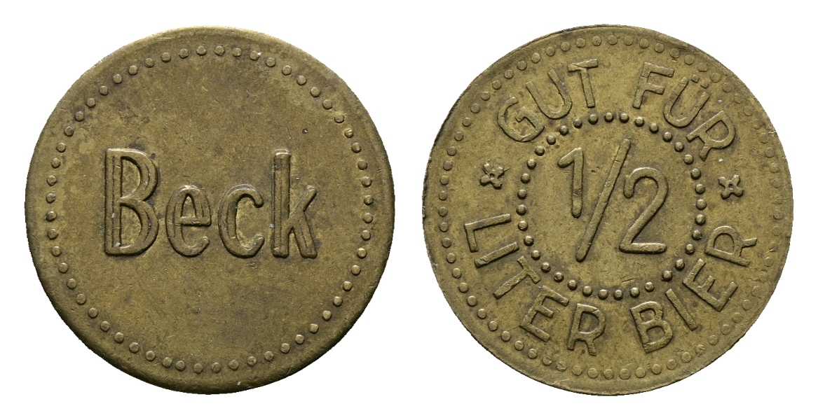  Bayern; Bischofsheim; Beck; Gut für 1/2 Liter Bier; Menzel 2885   