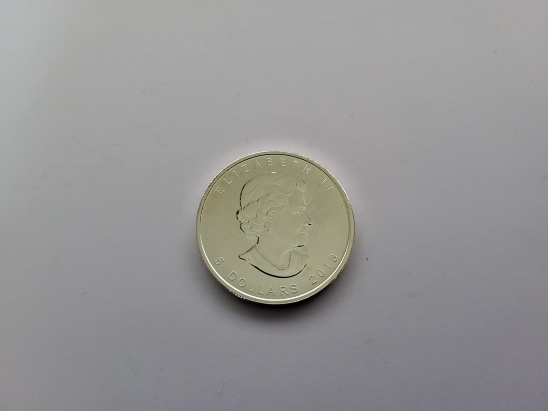  5 Dollars 2013 Maple Leaf zum 25 jährigen 1 Oz Unze Silbermünze 9999 Kanada Spittalgold9800 (5455   