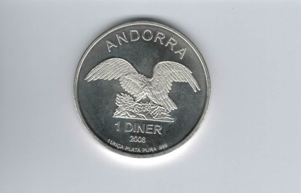  1 Diner 2008 1 Oz Silberunze 999 Andorra Spittalgold9800 (5455   