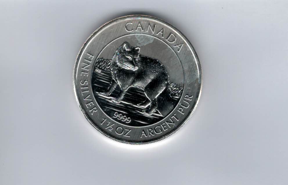  8 Dollars 2014 Polarfuchs 1 1/2 Oz Unze Silbermünze 9999 Canada Kanada Spittalgold9800 (5339   