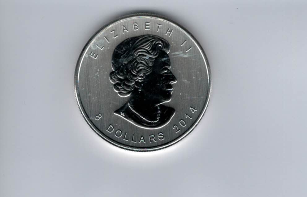  8 Dollars 2014 Polarfuchs 1 1/2 Oz Unze Silbermünze 9999 Canada Kanada Spittalgold9800 (5339   