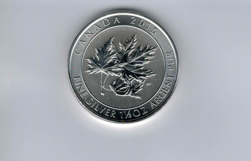  8 Dollars 2015 Maple Leaf 1 1/2 Oz Unze Silbermünze 9999 Canada Kanada Spittalgold9800 (5339   