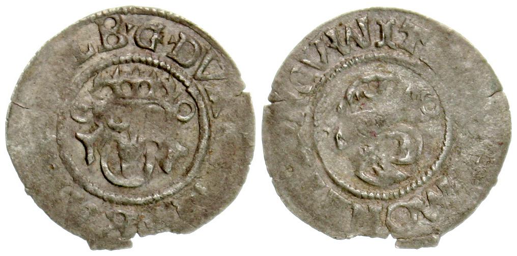  Mecklenburg: Dreiling um 1528 Albrecht der Bär von Mecklenburg, gekrönter Stierkopf   