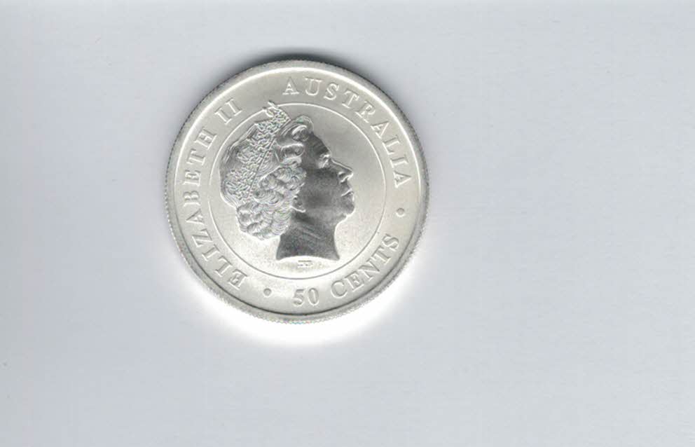  50 Cents 2014 Großer Weißer Hai 1/2 Oz Silbermünze 999 Australien Spittalgold9800 (4559   