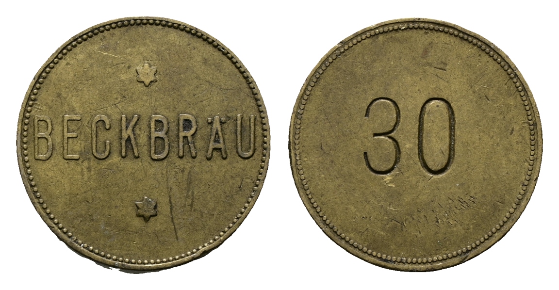  Bayern; Bischofsheim; Beckbräu; Kontroll-Nr. 30; Menzel - (vgl.2884)   