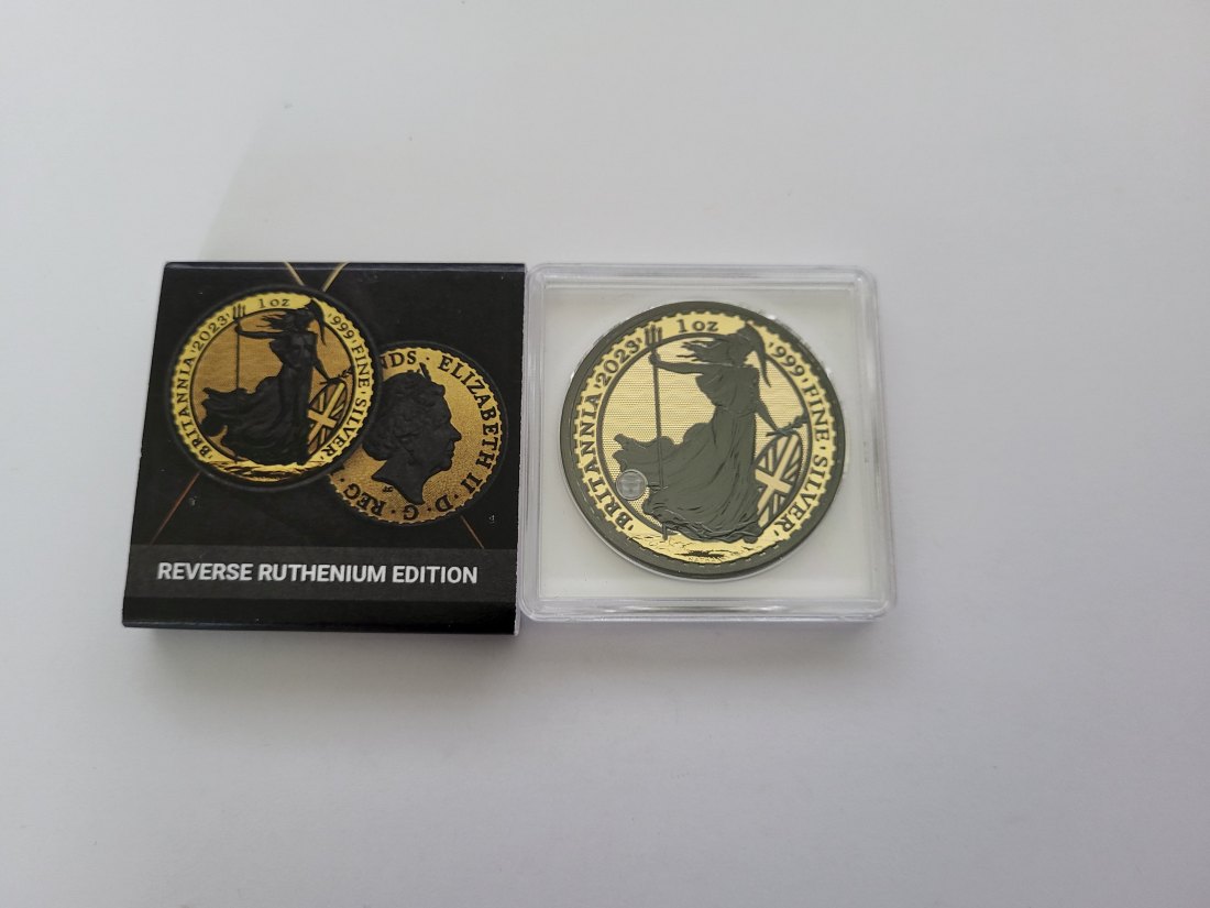  2 Pounds 2023 Britannia 1 Oz Unze Reverse Ruthenium Edition Großbritannien Spittalgold9800 (4686   