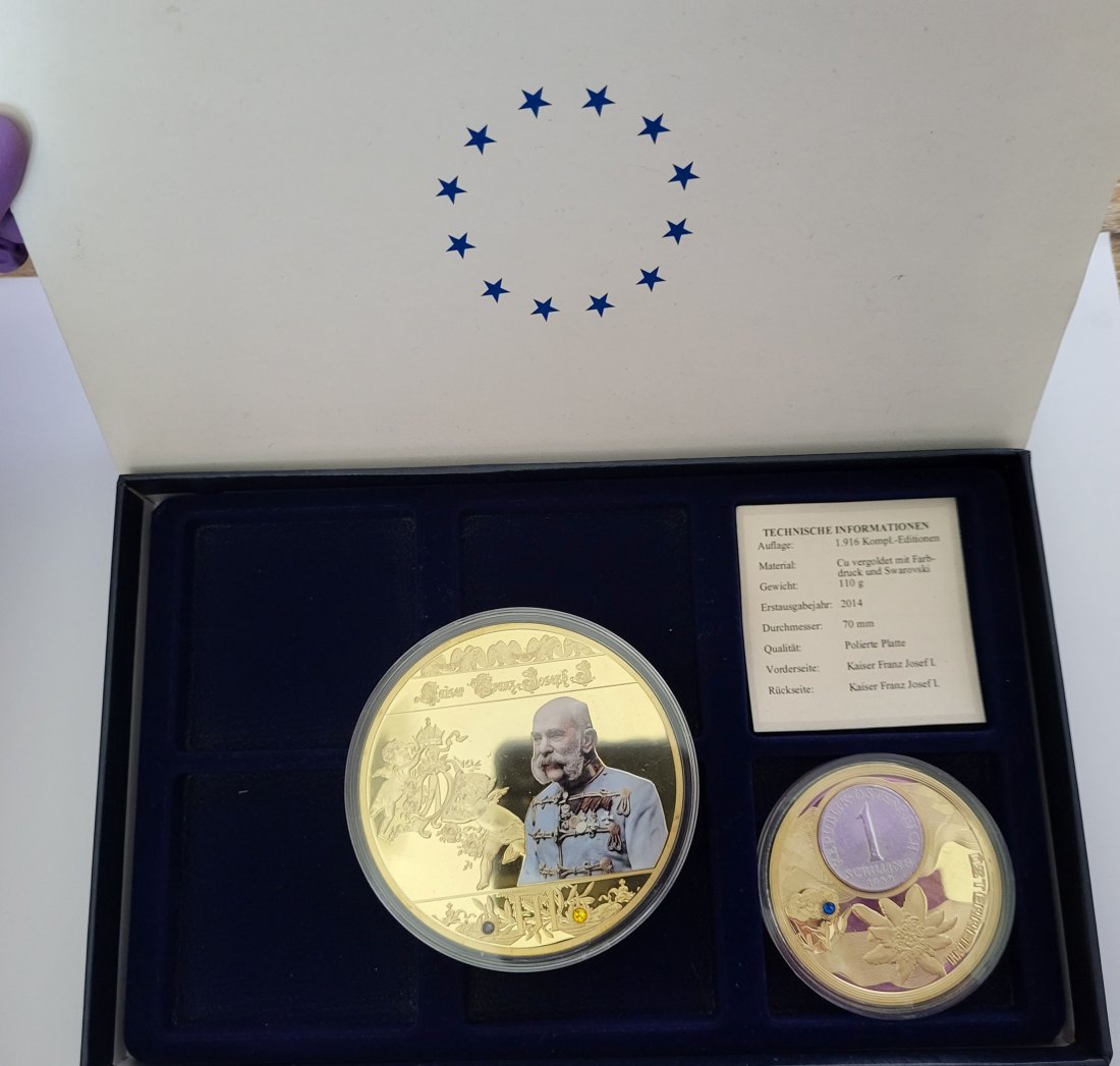  Medaille Kaiser Franz Joseph 1 Schilling Österreich Spittalgold9800 (5342   