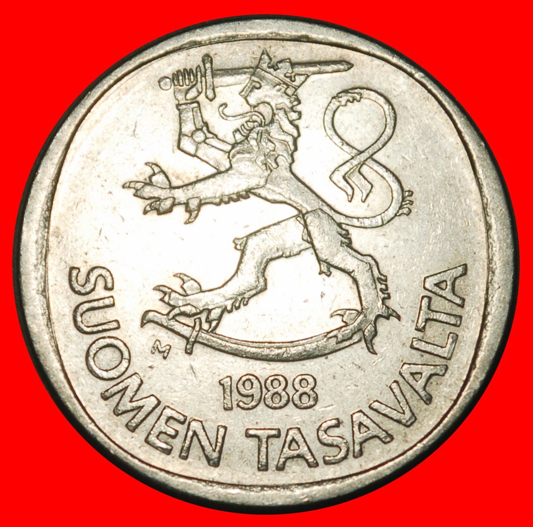 Ⰺ LION (1964-1993): FINLAND ★ 1 MARK 1988M NOT SILVER! DIES A r1! MINT LUSTRE!★LOW START★NO RESERVE!   