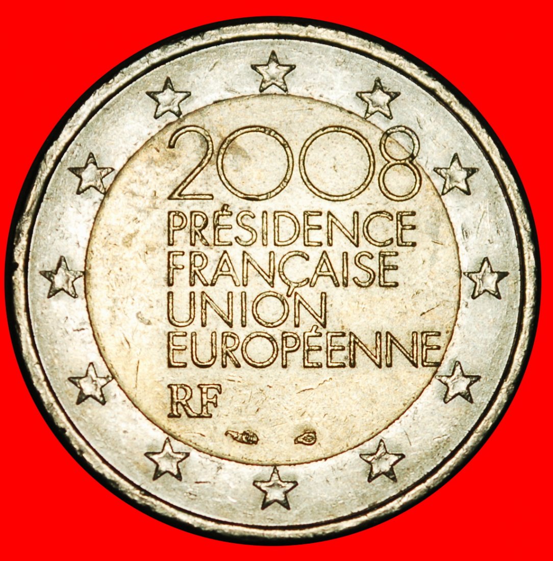 Ⰺ LEGENDE IN 6 LINIEN: FRANKREICH ★ 2 EURO 2008! NICHT-PHALLISCHE TYP (2007-2026)! ★OHNE VORBEHALT!