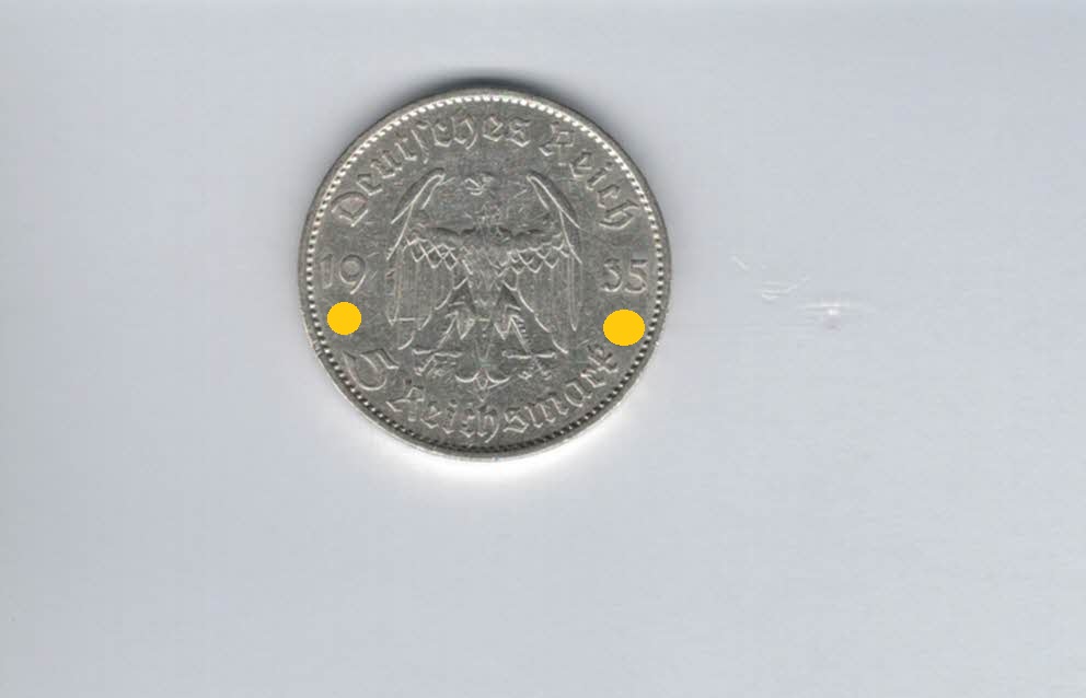  5 Mark 1935 A Garnisonkirche Reichsmark silber 12,5g fein Deutschland Spittalgold9800 (4975)   