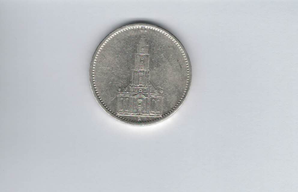  5 Mark 1935 A Garnisonkirche Reichsmark silber 12,5g fein Deutschland Spittalgold9800 (4975)   