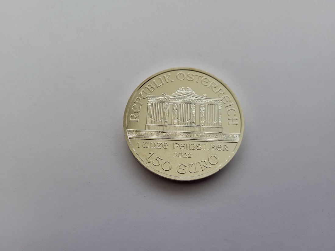  Philharmoniker 2022 1,50 Euro 1 Oz Flecken Silbermünzen Österreich Spittalgold9800 (1248   