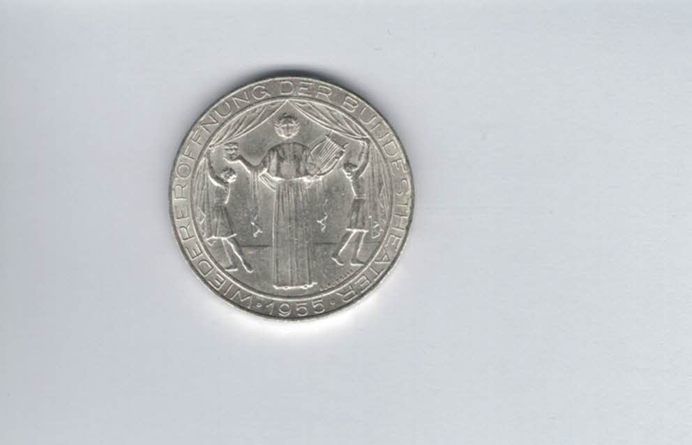  25 Schilling 1955 Bundestheater silber 10,4g fein Gedenkmünze Österreich Spittalgold9800 (04588/1)   