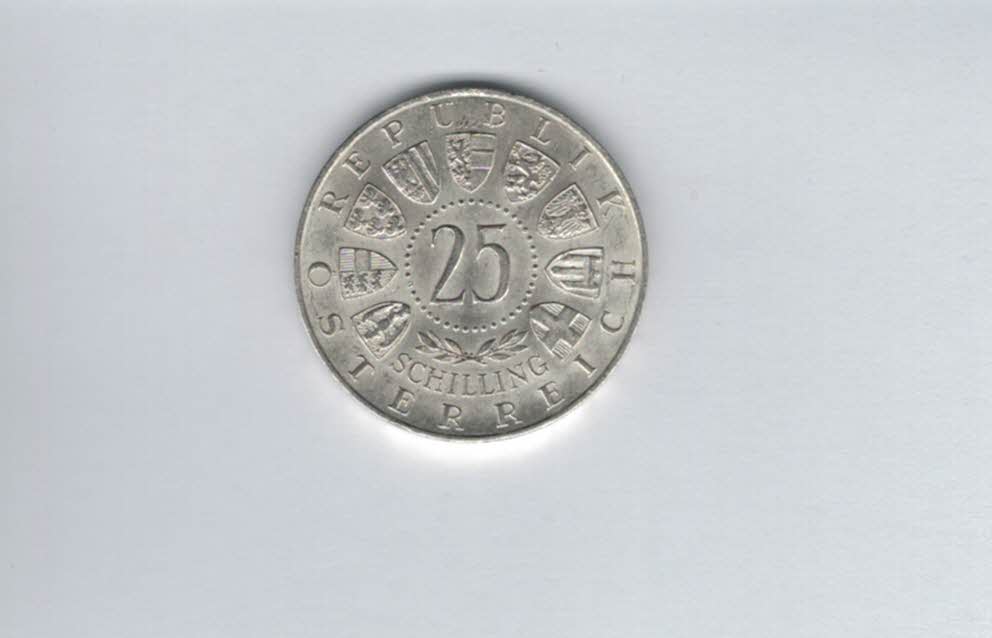  25 Schilling 1955 Bundestheater silber 10,4g fein Gedenkmünze Österreich Spittalgold9800 (04588/1)   