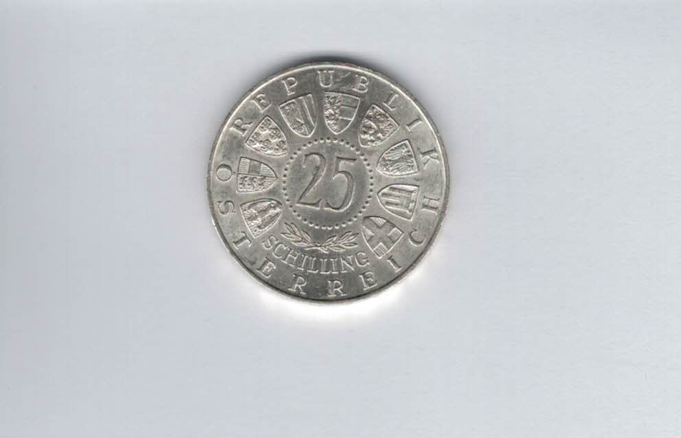  25 Schilling 1956 Wolfgang Amadeus Mozart silber 10,4g fein Österreich Spittalgold9800 (04588/2)   