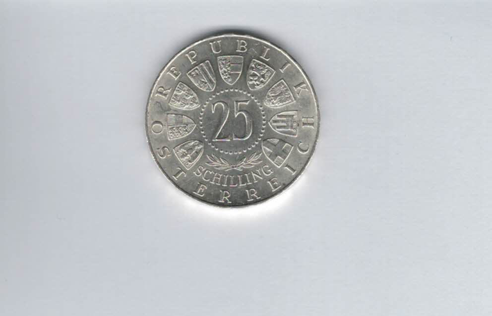  25 Schilling 1957 800 Jahre Mariazell 10,4g fein Ag Gedenkmünze Österreich Spittalgold9800 (04588/3)   