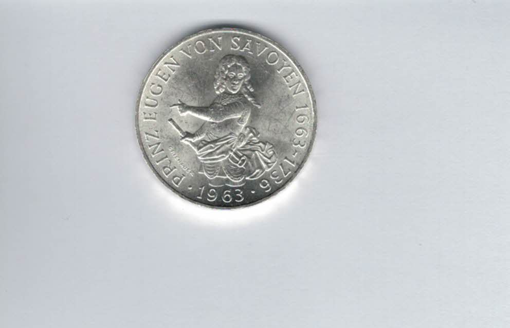  25 Schilling 1963 Prinz Eugen von Savoyen silber 10,4g fein Österreich Spittalgold9800 (04588/9)   
