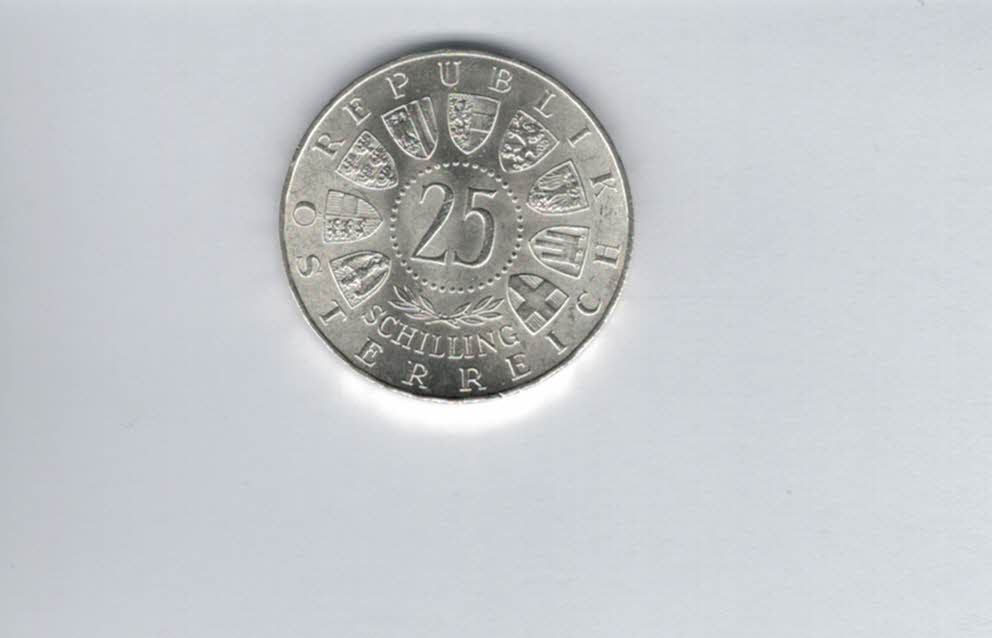  25 Schilling 1963 Prinz Eugen von Savoyen silber 10,4g fein Österreich Spittalgold9800 (04588/9)   