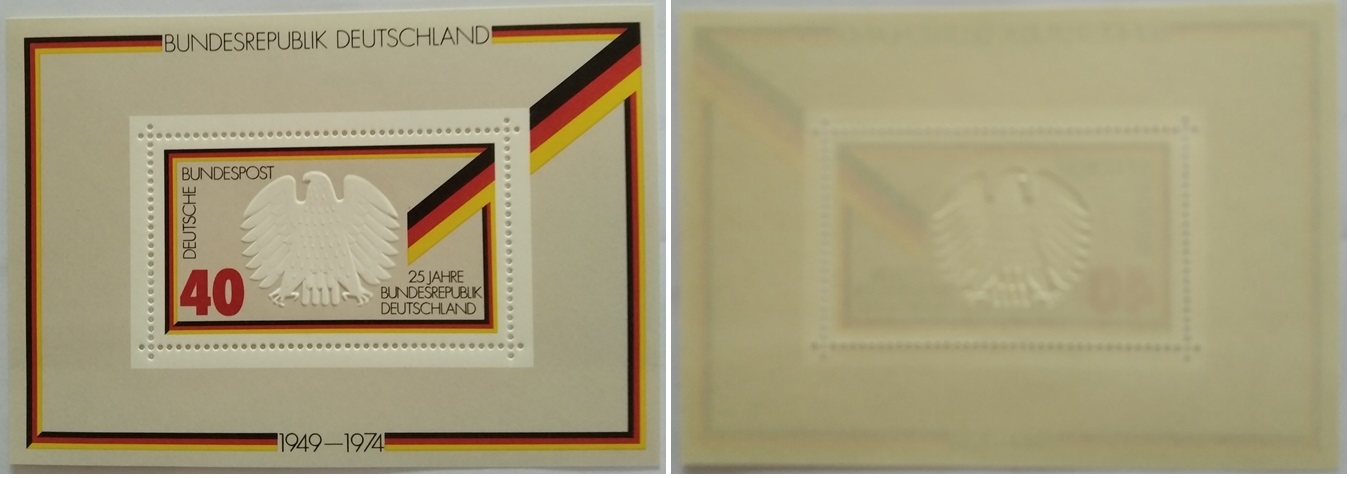  1974, Germany,2 pcs philatelic sheets: 25 years Federal Republic of Germany, MHN   