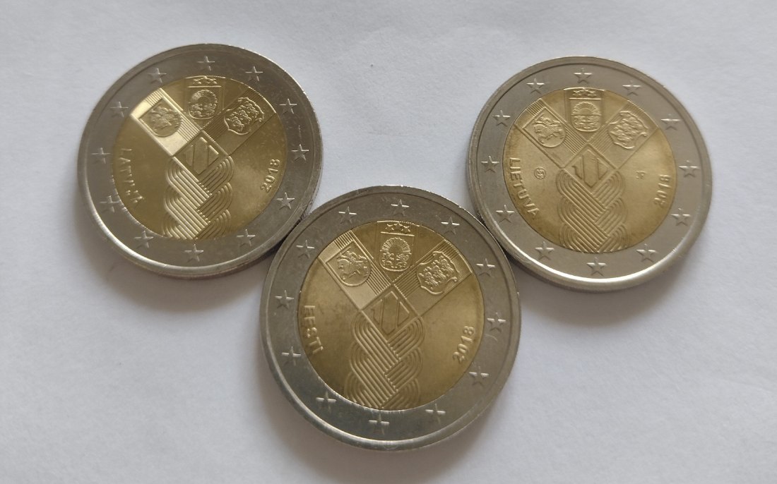  Baltikum,4x2€ aus 2018.Estland, Lettland und Litauen   