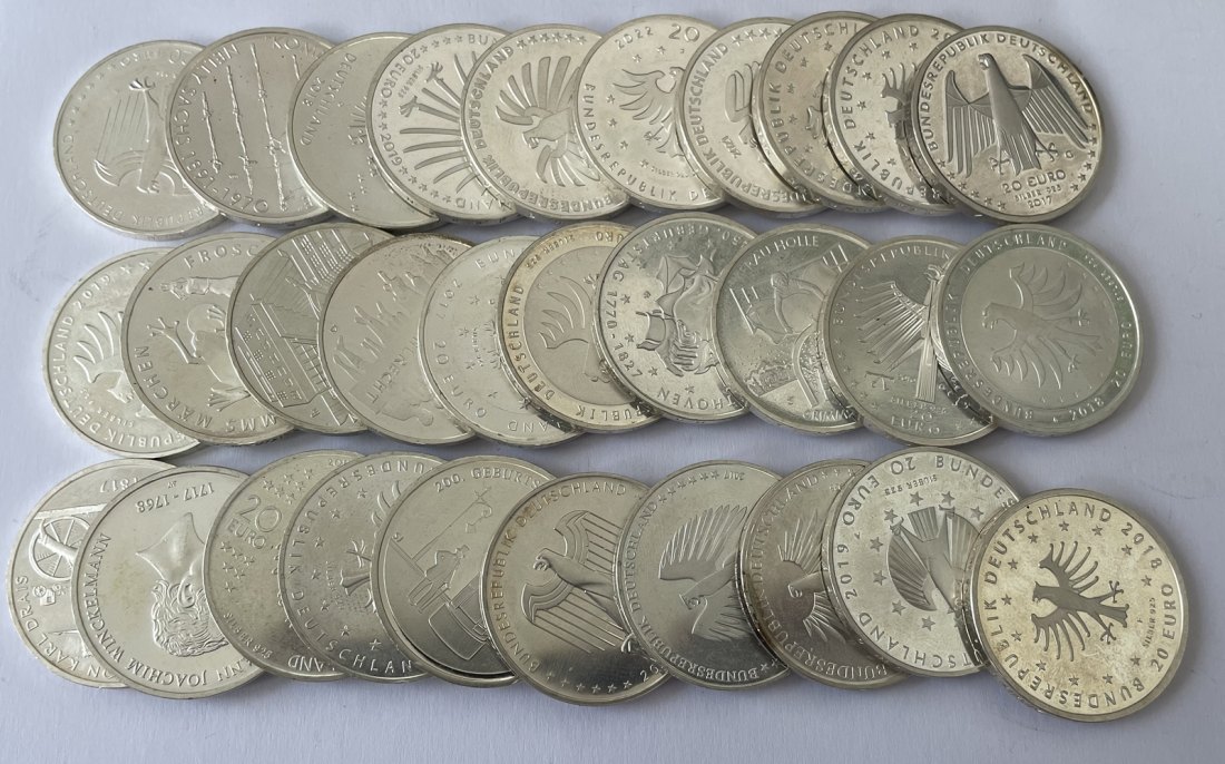 53x 20Euro, Deutschland, Silber