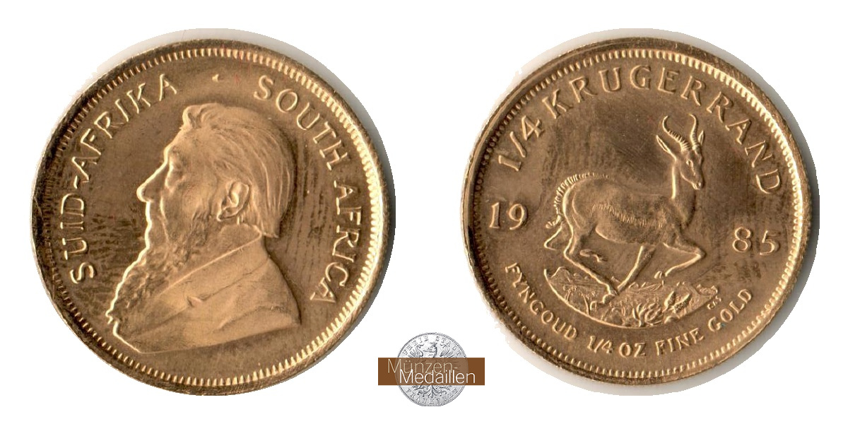 Südafrika  1/4 Unze 1985 MM-Frankfurt   Feingold: 7,775g Krügerrand  