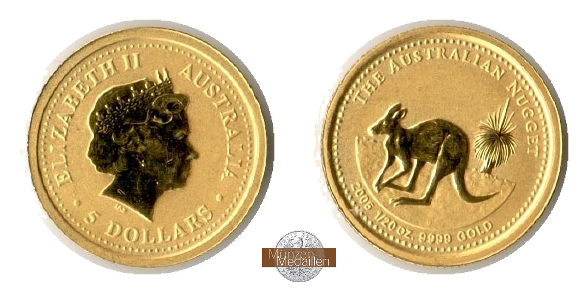 Australien MM-Frankfurt Feingewicht: 1,55g Gold 5 Dollar 2005 