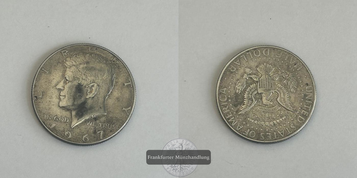  USA 1967 Kennedy Half Dollar KM#202a FM-Frankfurt Feinsilber: 4,6g   