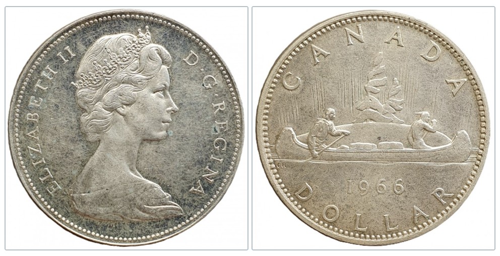  Kanada 1 Dollar, 1966 Silber 18,66g fein   