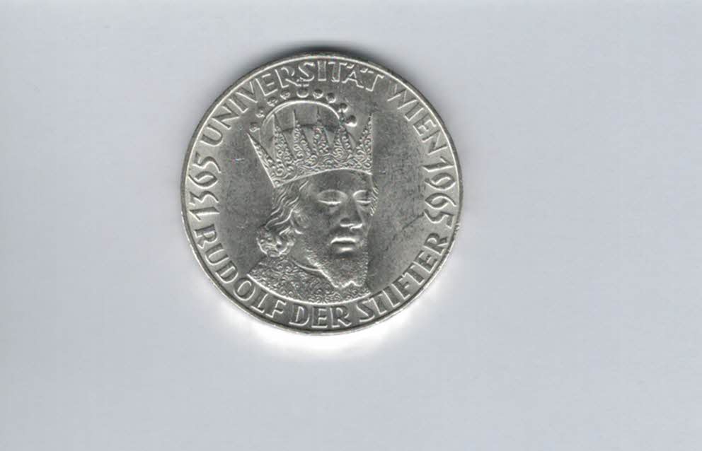  50 Schilling 1965 Universität Wien 600 J.Rudolf Stifter 18g fein Österreich Spittalgold9800 (4584/4)   