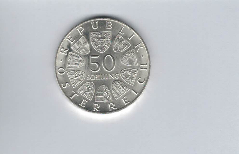  50 Schilling 1966 150 Jahre Nationalbank silber 18g fein Österreich Spittalgold9800 (4584/5)   