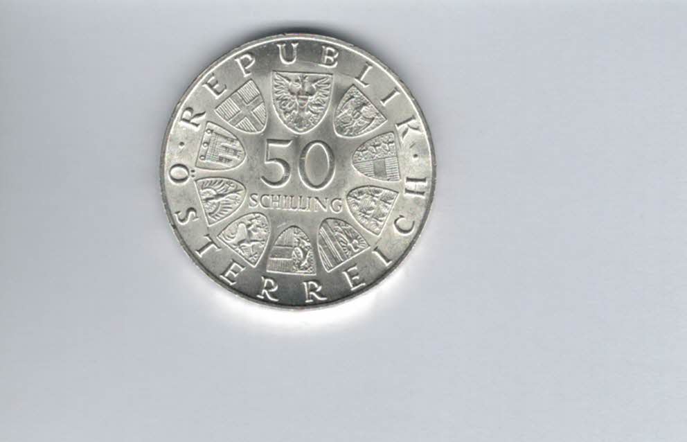 50 Schilling 1968 50 Jahre Republik silber 18g fein Österreich Spittalgold9800 (4584/7)   