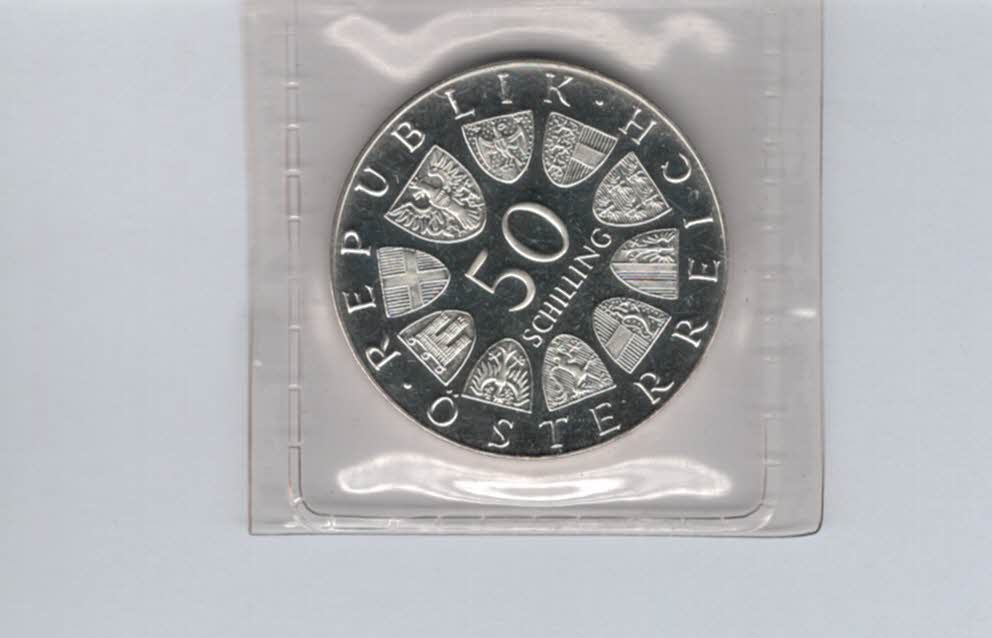  50 Schilling 1972 350 Jahre Universität Salzburg Ag 18g fein Österreich Spittalgold9800 (4584/12   