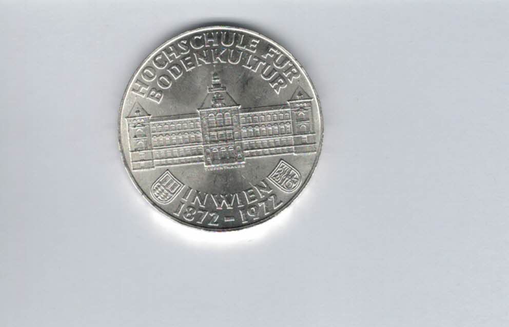  50 Schilling 1972 100 J. Hochschule für Bodenkultur Ag 18g fein Österreich Spittalgold9800 (4584/13)   