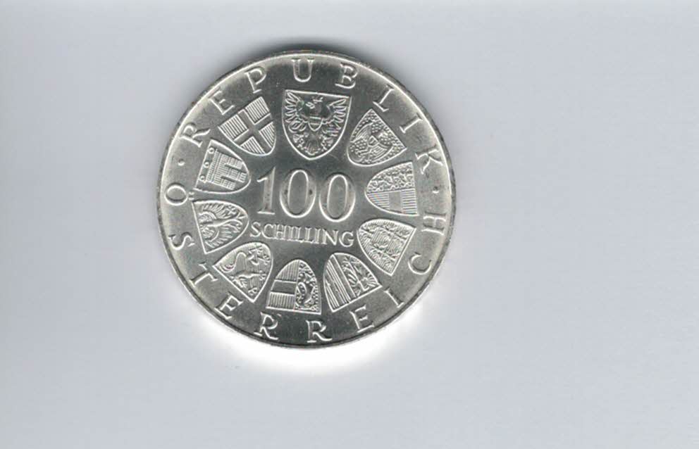  100 Schilling 1974 Olympische Winterspiele 1976 Innsbruck 15,36 Fein silber Österreich (01914/1)   
